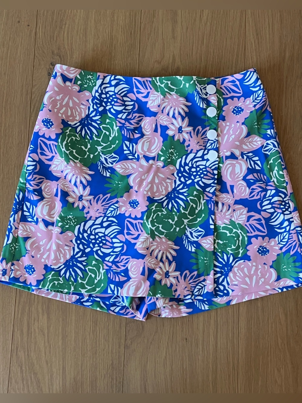 Tory Sport Golf Tech Twill Skort in Blue, Pink & Green S NWOT